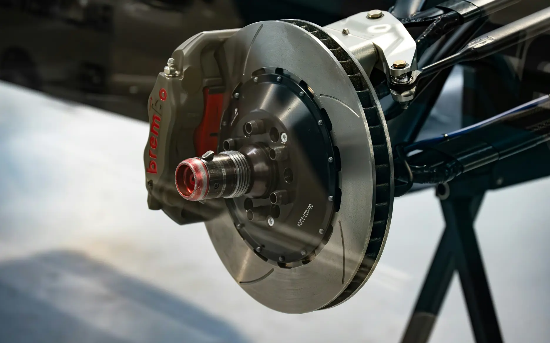 A brake disc, caliper and hub assembly